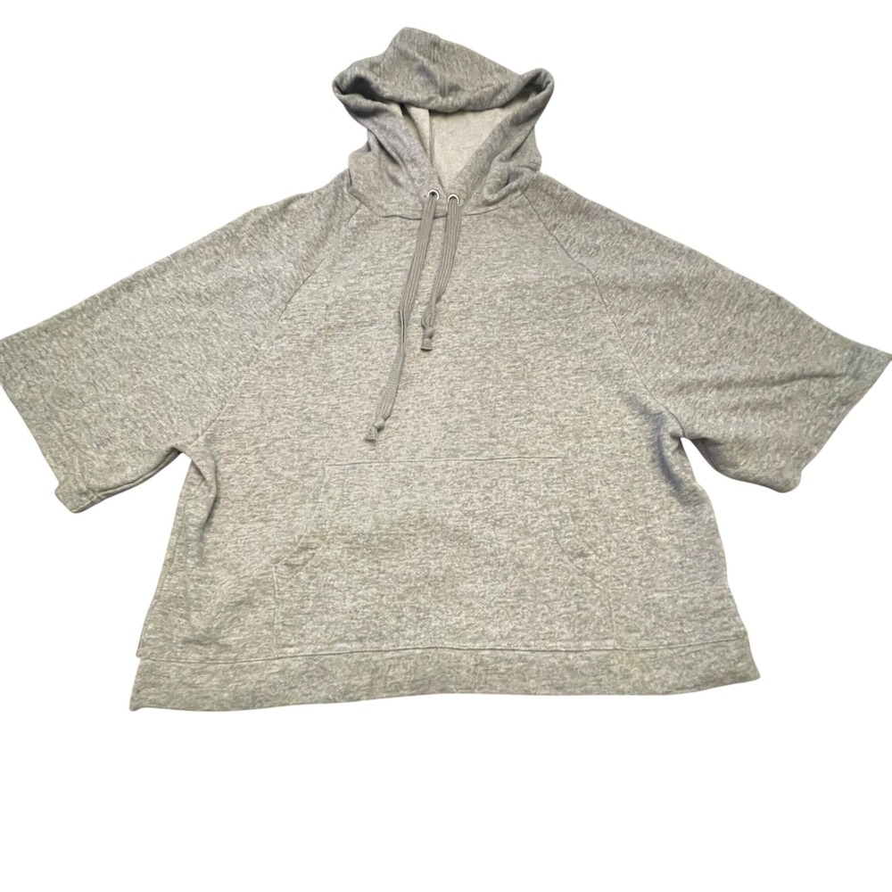 2(X)IST Mens Gray Short Sleeve Pullover Hoodie Relaxed Fit Small
